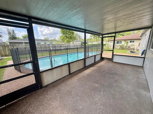 Screened covered patio